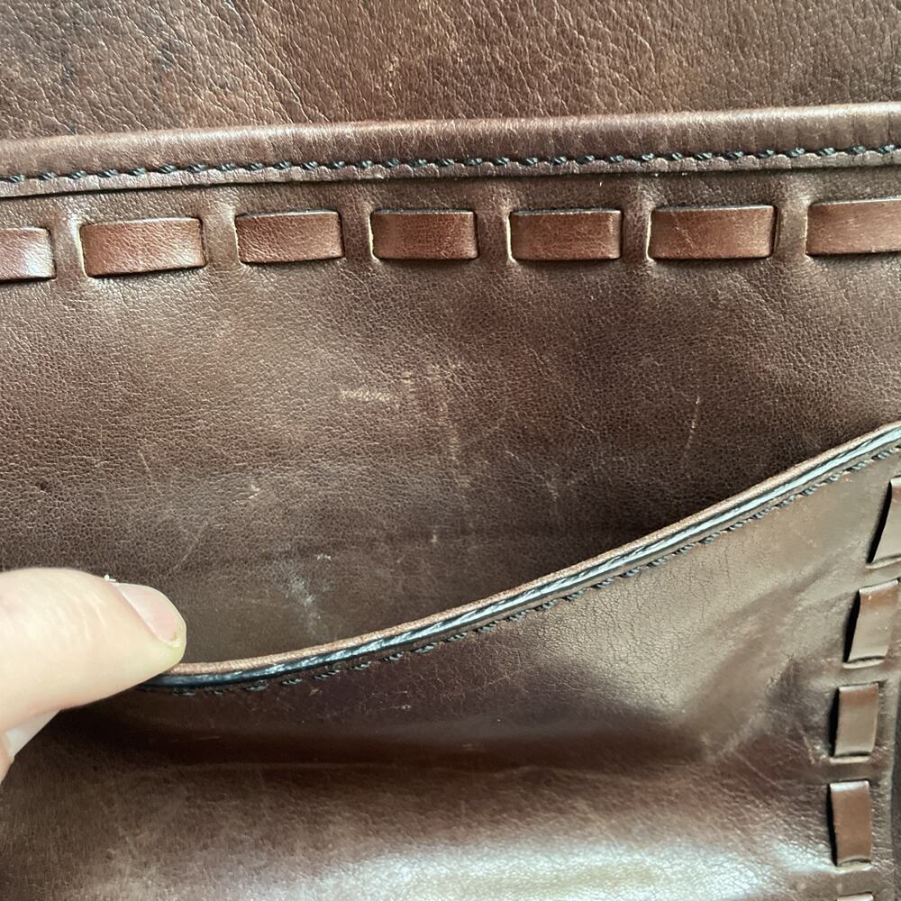 Coach Brown Leather Handbag Tattersall Flap Good Condition Rare Early 2000s - Picture 11 of 14